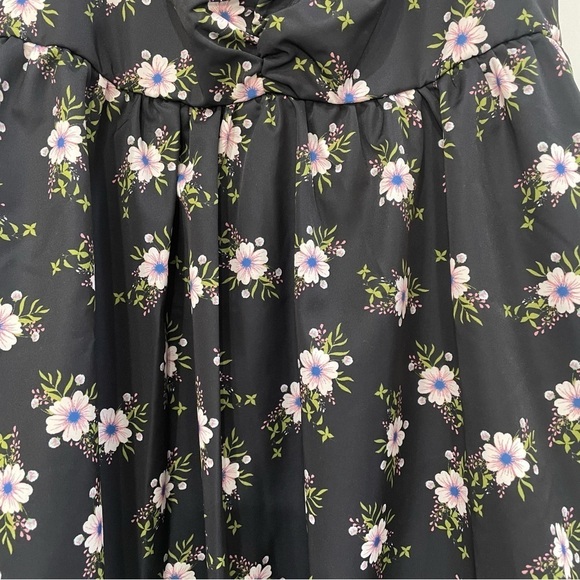 NWT Free People Black Floral Bubble Babdydoll Dress Size L - Picture 9 of 12